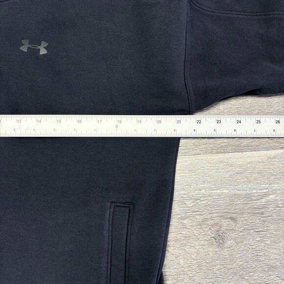 Under Armour Jacket Threadborne Black Gray Mens M Loose Zip Up Bomber Sweatshirt - Picture 6 of 8